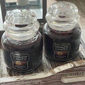 2 YANKEE CANDLE ~ENCHANTED MOON~ small JAR CANDLES Hard to Find 3.7 oz